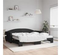 Vidaxl Lit De Jour Avec Gigogne Et Matelas Noir 100x200 Cm Tissu Multicolore