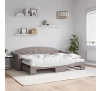 Vidaxl Lit De Jour Avec Gigogne Et Matelas Taupe 80x200 Cm Tissu Multicolore