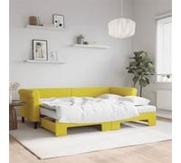 Vidaxl Lit De Jour Avec Lit Gigogne Et Matelas Jaune 80x200 Cm Velours Multicolore
