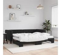 Vidaxl Lit De Jour Avec Gigogne Et Matelas Noir 90x190 Cm Velours Multicolore