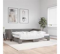 vidaXL Slaapbank onderschuifbed matrassen 90x190 cm stof donkergroen3196607 Gris G