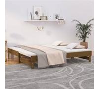 Vidaxl Lit Coulissant Marron Miel 2x(75x190) Cm Bois De Pin Massif Marron