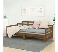 vidaXL Slaapbank uitschuifbaar grenenhout honingbruin 2x(90x190) cm820355 Marron G