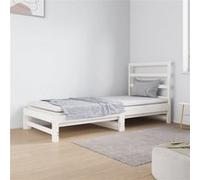 Lit Coulissant Blanc 2x(90x190) cm Bois de Pin Massif Lit de Jour Salon vidaXL