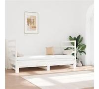 Slaapbank uitschuifbaar massief grenenhout wit 2x(90x190) cm3124763