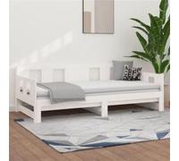 Vidaxl Lit Coulissant Blanc Bois De Pin Solide 2x(90x190) Cm Blanc