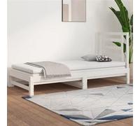 Slaapbank uitschuifbaar massief grenenhout wit 2x(90x200) cm3108603