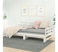 vidaXL Lit coulissant Blanc Bois de pin solide 2x(90x200) cm 820343