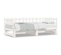 Slaapbank uitschuifbaar massief grenenhout wit 2x(90x200) cm840389