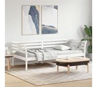 vidaXL Lit de Jour, Canapé-lit, Lit d'Invité, Meuble de Salon Chambre à Coucher Salle de Séjour, Moderne, Blanc 100x200 cm Bois de Pin Massif Blanc