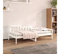 Vidaxl Lit De Jour Blanc 90x190 Cm Bois De Pin Massif Blanc