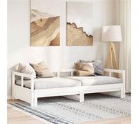 vidaXL Slaapbank zonder matras 90x190 cm massief grenenhout wit854956 Blanc G