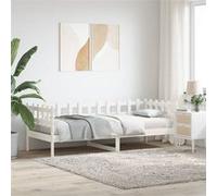 Vidaxl Lit De Jour Sans Matelas Blanc 90x200 Cm Bois De Pin Massif Blanc