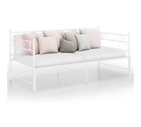 vidaXL Cadre de canapé-lit extensible Blanc Métal 90x200 cm, Blanc
