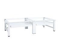 vidaXL Socle de lave-linge et sèche-linge et étagère coulissante Blanc 51196