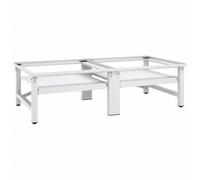 Vidaxl Socle De Lave-Linge Et Sèche-Linge Et Étagère Coulissante Blanc Multicolore