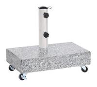 vidaXL Socle de Parasol Base de Parasol Support de Parasol Pied de Parasol Porte-Parasol Jardin Extérieur Gris Clair 45x25x8,3 cm Granite