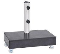vidaXL Socle de Parasol Base de Parasol Support de Parasol Pied de Parasol Porte-Parasol Jardin Patio Extérieur Noir 45x25x8 cm Granite