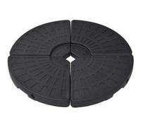 Socle de parasol en forme d'éventail 4 pcs Noir