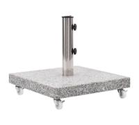 Vidaxl Socle De Parasol Granite 30 Kg Carré Gris Gris