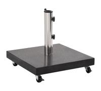 Vidaxl Socle De Parasol Granite 30 Kg Carré Noir Noir