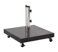 Vidaxl Socle De Parasol Granite 30 Kg Carré Noir Noir