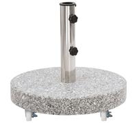 Vidaxl Socle De Parasol Granite 30 Kg Rond Gris Blanc