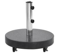 Vidaxl Socle De Parasol Granite 30 Kg Rond Noir Noir