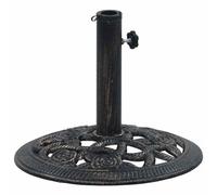 vidaXL Pied de parasol en fonte 9 kg 40 cm Noir et Bronze