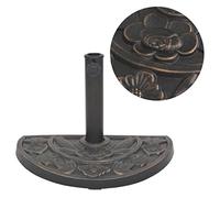 vidaXL Socle de Parasol Porte-Parasol d'Extérieur Pied de Parasol Support de Parasol Base de Parasol Jardin Terrasse Résine Demi-Cercle Bronze 9 kg