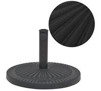 vidaXL Socle de Parasol Porte-Parasol d'Extérieur Pied de Parasol Support de Parasol Base de Parasol Jardin Terrasse Résine Rond Noir 14 kg