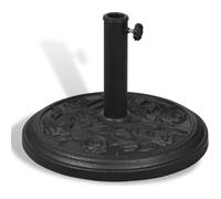 vidaXL Pied de parasol rond en résine Support jardin terrasse balcon Noir