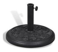 vidaXL Pied de parasol rond en résine Support jardin terrasse balcon Noir