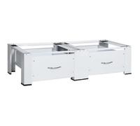 vidaXL Socle double pour lave-linge et sèche-linge avec tiroirs – Blanc