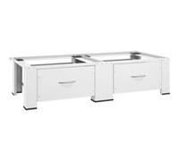 vidaXL Socle Double pour Lave-linge et Sèche-linge avec Tiroirs Support de Machine à Laver Base de Machine à Sécher Support de Sèche-linge Blanc Blanc G