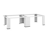 vidaXL Socle Double pour Lave-linge et Sèche-linge Support de Machine à Laver Base de Machine à Sécher Support de Sèche-linge Pied Caoutchouté Blanc