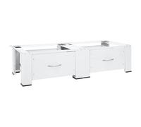 vidaXL Socle double pour lave-linge et sèche-linge avec tiroirs – Blanc