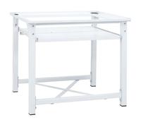 vidaXL Socle pour machine à laver avec étagère coulissante Blanc