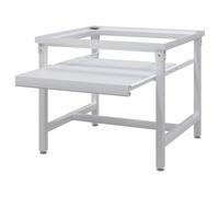 vidaXL Socle pour machine à laver avec étagère coulissante Blanc