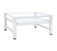 Socle pour machine à laver avec étagère coulissante Blanc