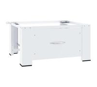 Socle pour machine à laver - VIDAXL - Blanc - Tiroir de rangement - Antidérapant - Acier durable