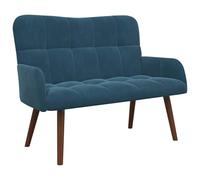 vidaXL Sofa 2 Places Bleu 115 x 61 x 87 cm Velours