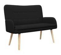 vidaXL Sofa 2 Places Noir 115 x 61 x 87 cm Bouclé, Salon, Rectangulaire, Style Moderne pour Un Espace Confortable, Relaxation et Réunions - Tendances 2023