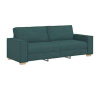 vidaXL Sofa 3 Places avec Coussin Vert foncé 220 x 78 x 84 cm Tissu, Salon, canapé Moderne, Assise en Tissu spacieux, Confortable, Design élégant, Style épuré
