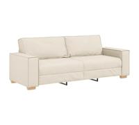 vidaXL Sofa 3 Places Beige 220 cm Tissu en Lin mélangé | Super facile à nettoyer et ça claque, Design sobre pour un salon stylé, Pratique pour un nettoyage rapide