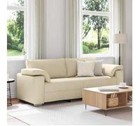 vidaXL Canapé Crème 219 x 80 x 82 cm tissu, Canap&eacute de salon, design moderne, tissu respirant, coussins en mousse, 4105244