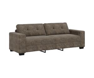 vidaXL Sofa 3 Places Gris foncé 220 cm Simili Daim | Un design moderne qui se marie avec tous les styles, Idéal pour accueillir plein de monde, Fait pour durer longtemps