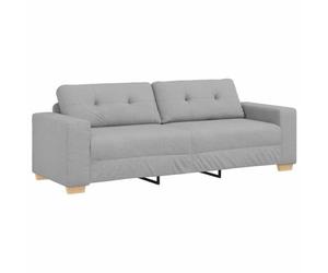 vidaXL Sofa 3 Places Gris Nuage 220 cm Tissu | Avec sa forme lisse, il s'intègre super bien dans ton décor, Tout est rembourré et recouvert d'un polyester doux,