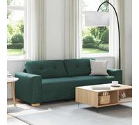 vidaXL Sofa 3 Places Vert foncé 220 cm Tissu
