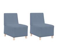 Vidaxl Sofa Chiar 2 Pcs Bleu 55 X 74 X 82 Cm Tissu En Velours Côtelé